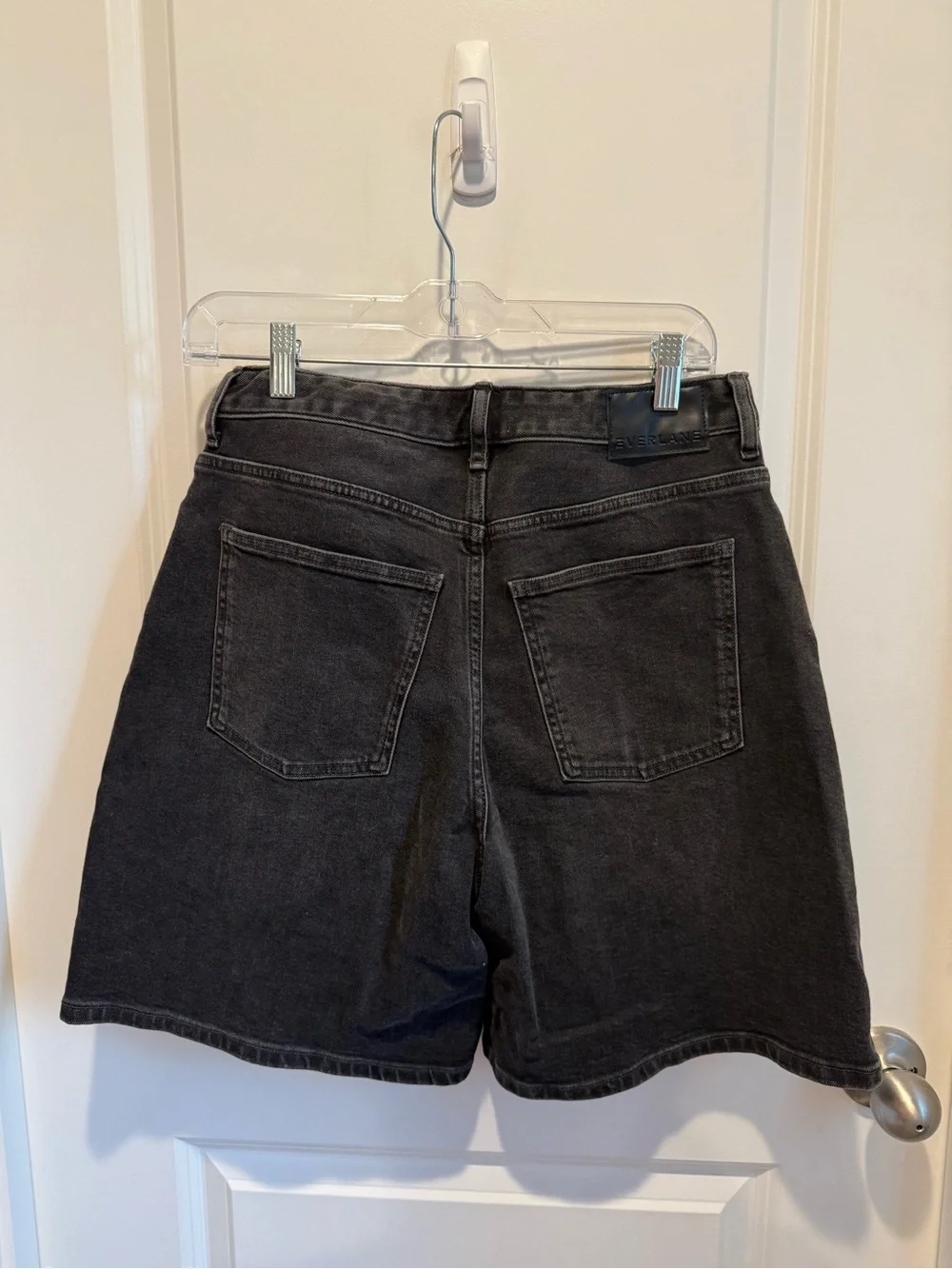 Everlane The Long A-Line Denim Short in Black Women’s Size 28